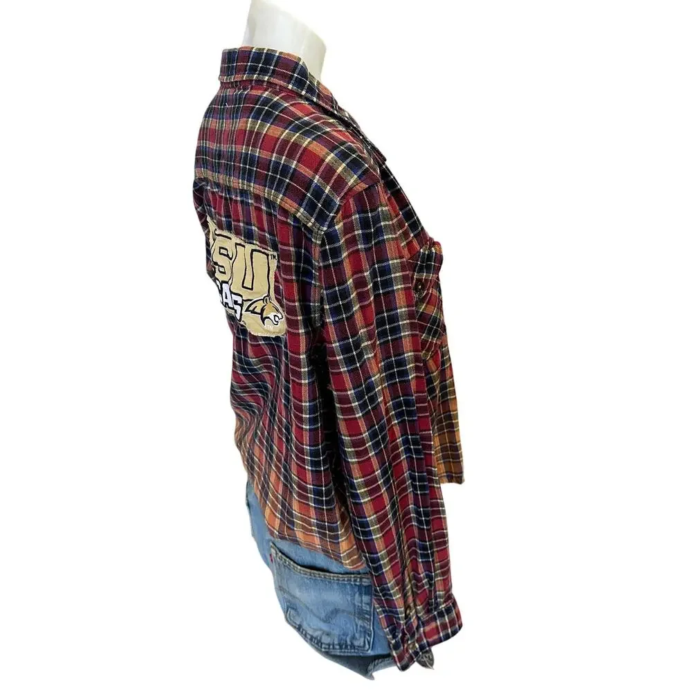 Montana State University Bobcats Plaid Flannel Shirt XL Football MSU Tailgate
